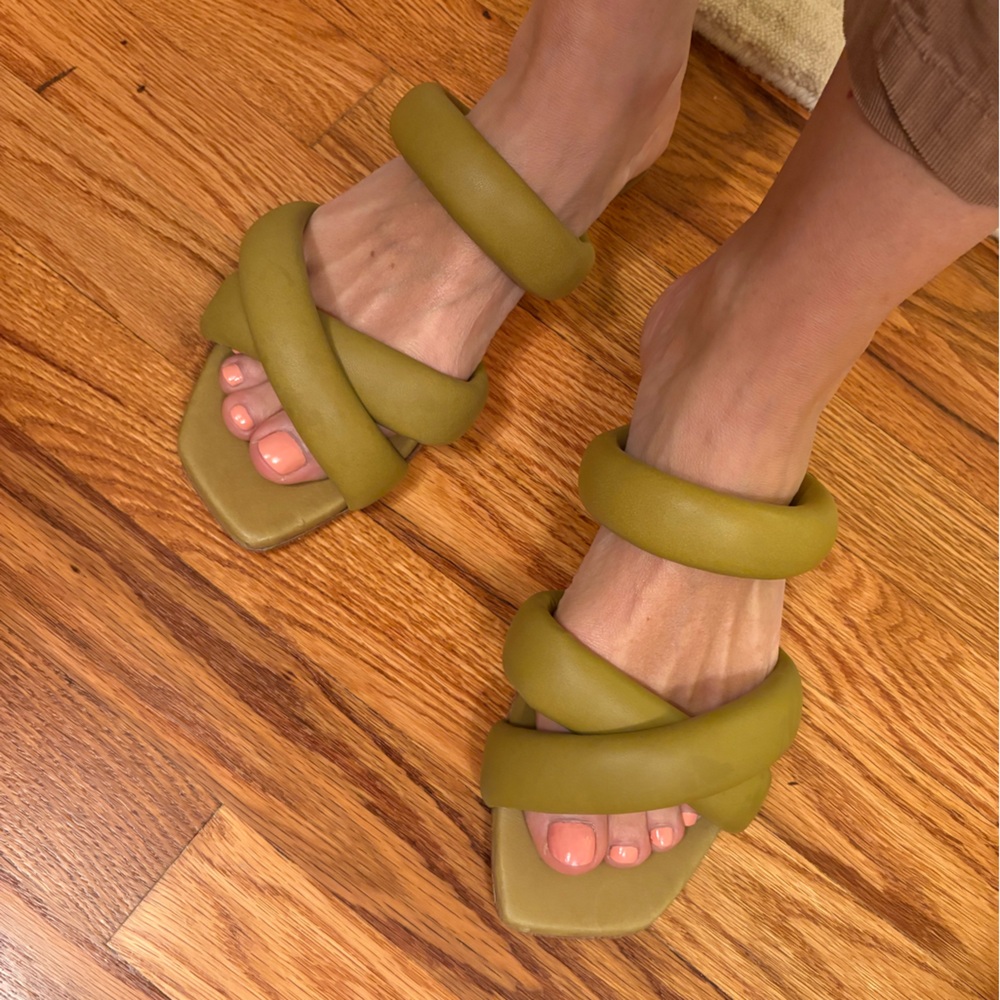 COCLICO Chartreuse Strappy Sandals